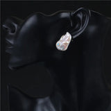 Baroque Pearl Earrings Stud with Turquoise for Women