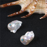 Baroque Pearl Earrings Stud with Turquoise for Women