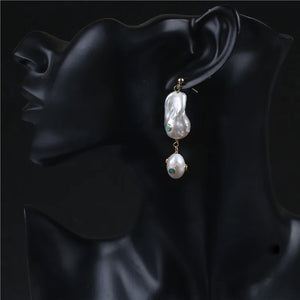 Baroque & Rice Pearl Turquoise Earrings