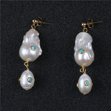 Baroque & Rice Pearl Turquoise Earrings