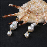 Baroque & Rice Pearl Turquoise Earrings