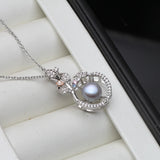 Freshwater Pearl Pendant with Zircon Necklace for Women