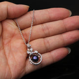 Freshwater Pearl Pendant with Zircon Necklace for Women