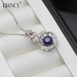 Freshwater Pearl Pendant with Zircon Necklace for Women