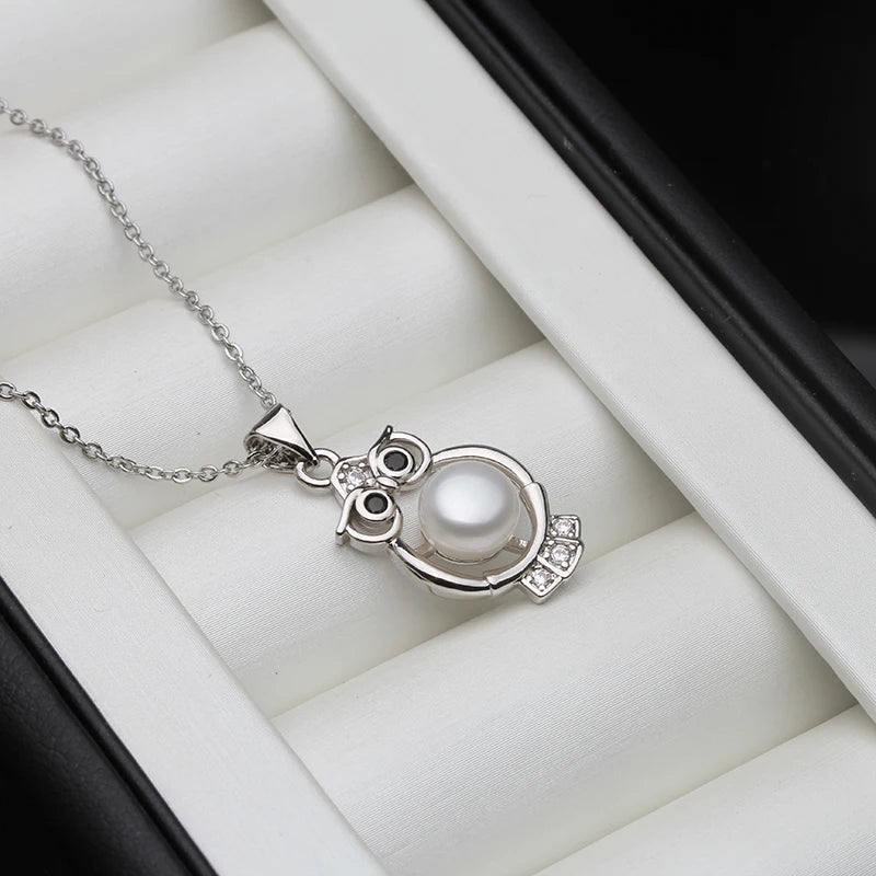 Freshwater Pearl Owl Necklace for Women