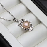 Freshwater Pearl Owl Necklace for Women
