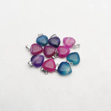 Rose stripe agate Good heart pendant Necklace 15MM 12PCS