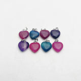 Rose stripe agate Good heart pendant Necklace 15MM 12PCS