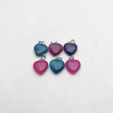 Rose stripe agate Good heart pendant Necklace 15MM 12PCS
