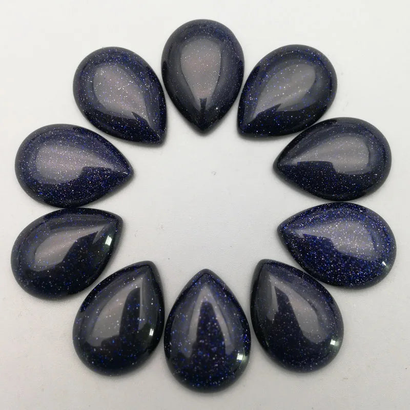 Sand Natural Stone 25X18mm Teardrop Cabochon Beads 20pcs