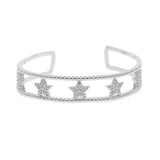 Bohemian Double Layer Bangle Bracelet with CZ Charm