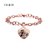 Heart Shaped Stainless Steel Charm Bracelet Jewelry