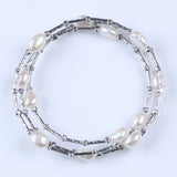 Freshwater Pearl and Metal Bracelet
