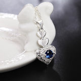 925 Silver Necklace Women Jewelry Heart Pendant for Wedding Party