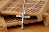 925 Silver Necklace Women Jewelry Cross Crystal Pendant Christmas Wedding