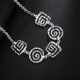 925 Silver Necklace Retro Spiral Pattern Pendant Wedding