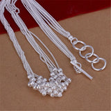 925 Silver Necklace Women Tassel Beads Grape Christmas