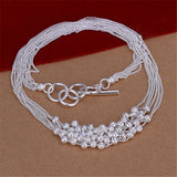 925 Silver Necklace Women Tassel Beads Grape Christmas