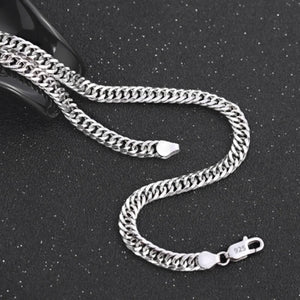 Sterling Silver Necklace 6MM 24" Chain Men's Fine Jewelry
