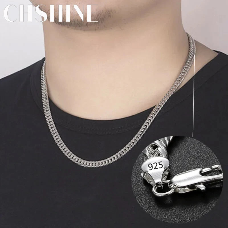 925 Sterling Silver Men's 6MM Necklace 24 Inches