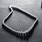 925 Silver Smooth Beads Necklace for Wedding