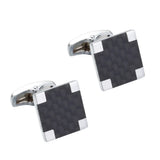 Carbon Fiber Square Cufflinks for Men's Shirts