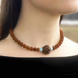 Nepali Rudraksha Aquamarine Pendant Chakra Wrist Cuff