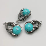 16mm Calaite Stone Beads Dragon Claw Wrap Pendants for Necklace Gothic Jewelry
