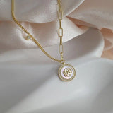 Camellia Shell Pendant Necklace for Women