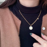Camellia Shell Pendant Necklace for Women