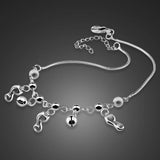 925 Sterling Silver Cat Bell Ankle Bracelet Foot Beach Anklets for Women