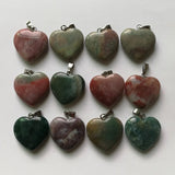 20MM Agates Heart Stone Pendant for Jewelry Making 50pcs/lot