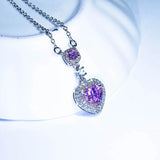 Pink Yellow Citrine Crystal Gemstone Pendant Necklace Silver Choker