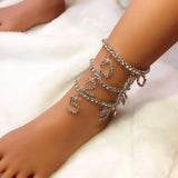 Rhinestone Digital Bracelet Chain Tennis Anklet Party Accessories