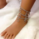 Rhinestone Digital Bracelet Chain Tennis Anklet Party Accessories