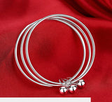 Layered Stackable Bangle Bracelets for Women Silver Jewelry