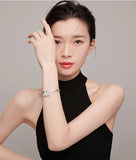 Layered Stackable Bangle Bracelets for Women Silver Jewelry