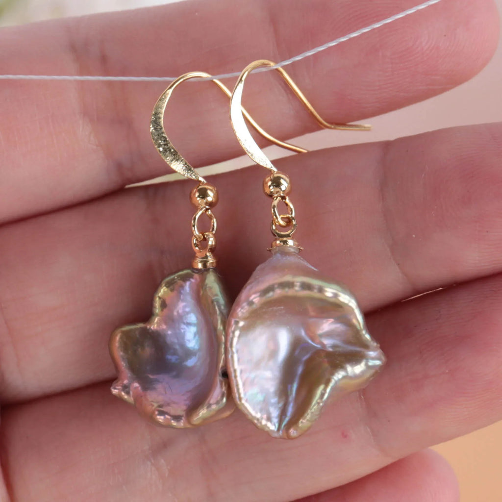 Baroque Pearl 18K Earrings Classic Noble Delicate Aurora Gorgeous