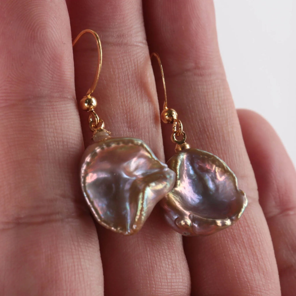 Baroque Pearl 18K Earrings Classic Noble Delicate Aurora Gorgeous