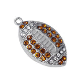 Colorful Rhinestone Crystal Rugby Pendant Sports Balls Jewelry