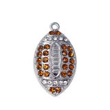 Colorful Rhinestone Crystal Rugby Pendant Sports Balls Jewelry