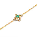Lucky Clover Green Crystal Emerald Gemstone Bracelet 18k Jewelry
