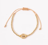 Copper Charm Bracelet 18k Plated Jesus Religious Virgen Mary Bracelet
