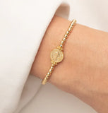 Copper Charm Bracelet 18k Plated Jesus Religious Virgen Mary Bracelet