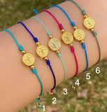 Copper Charm Bracelet 18k Plated Jesus Religious Virgen Mary Bracelet