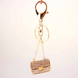 Rhinestone Chain Bag Shape Keychain Women's Accessories