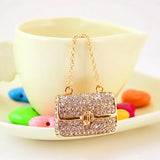 Rhinestone Chain Bag Shape Keychain Women's Accessories
