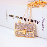 Rhinestone Chain Bag Shape Keychain Women's Accessories