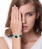 Silver Rhinestone Bracelet with Big Stones