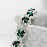 Silver Rhinestone Bracelet with Big Stones